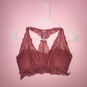 Pink lace bralette
